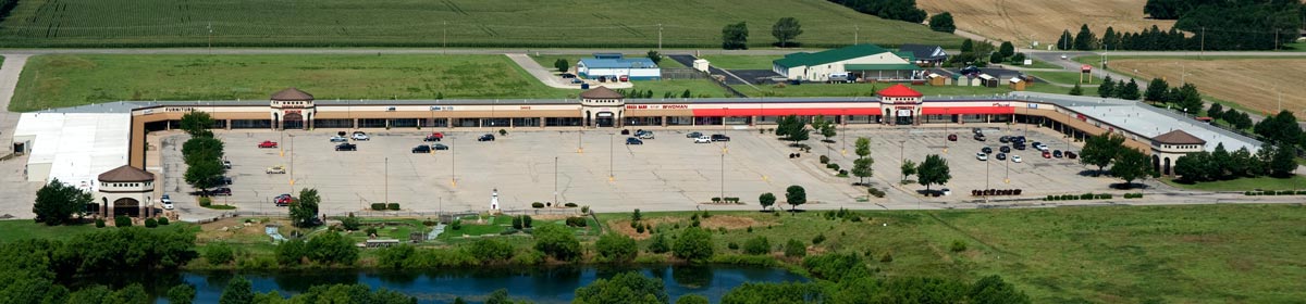 Arial view of the Chisholm Trail Shopping Center